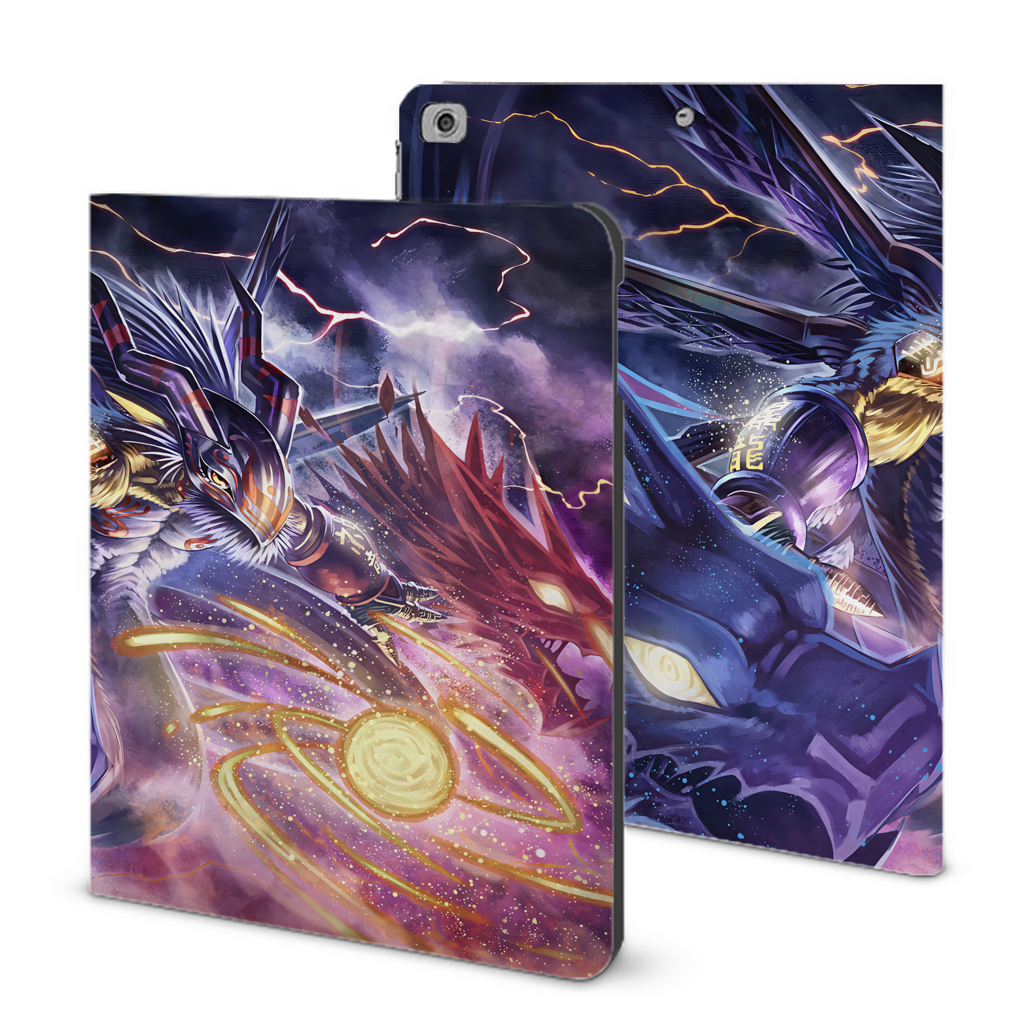 （画像用） Digimon デジタルモンスター/デジモン IPad ケース ブック型 PUレザー TPU 耐衝撃 軽量 薄型 ペン収納なし 全面保護 IPad 各モデル対応
